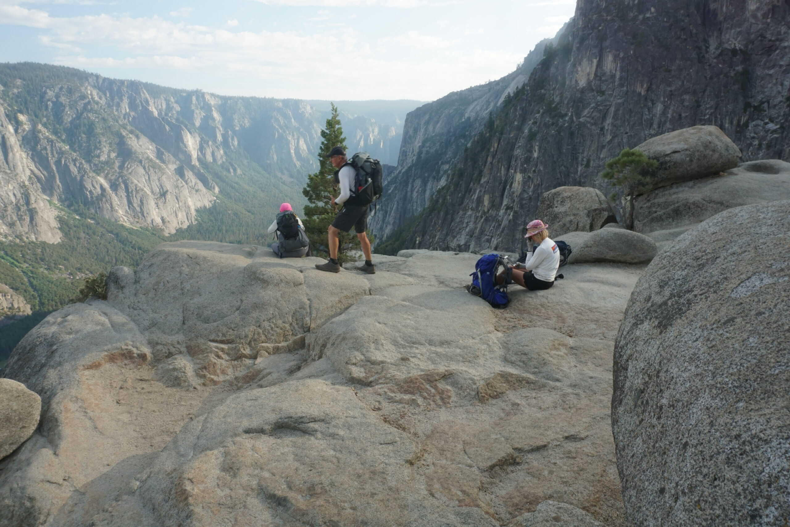 Taking a break high over the valley below