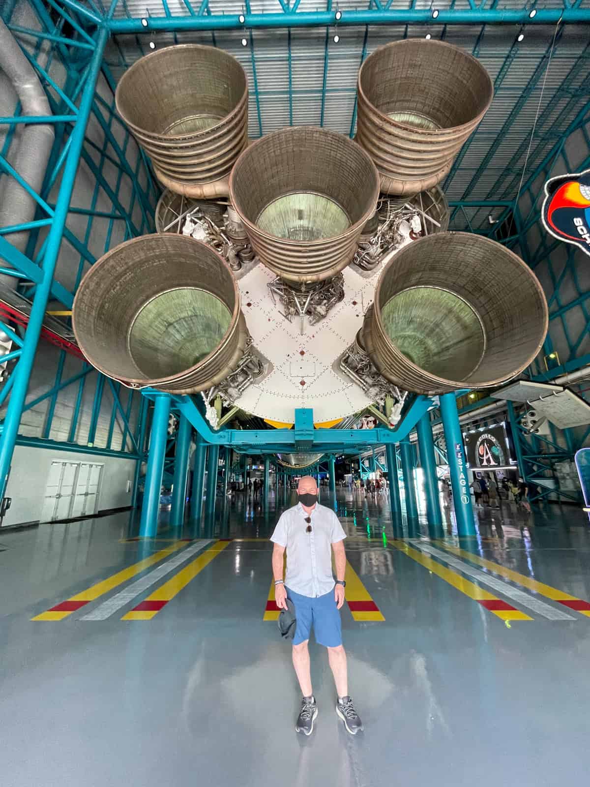 Dave under Saturn V engines