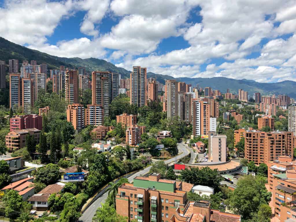 A scenic view of El Poblado, Medellin