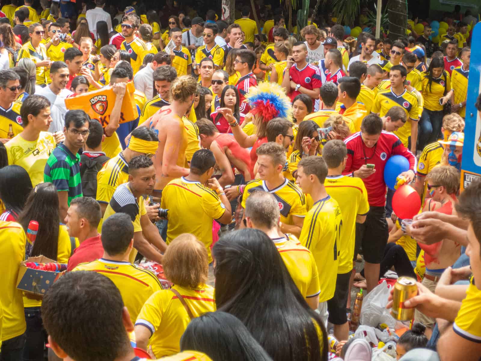 The crowd at a 2014 World Cup watch party Medellin, Colombia (photo: Dave Lee)