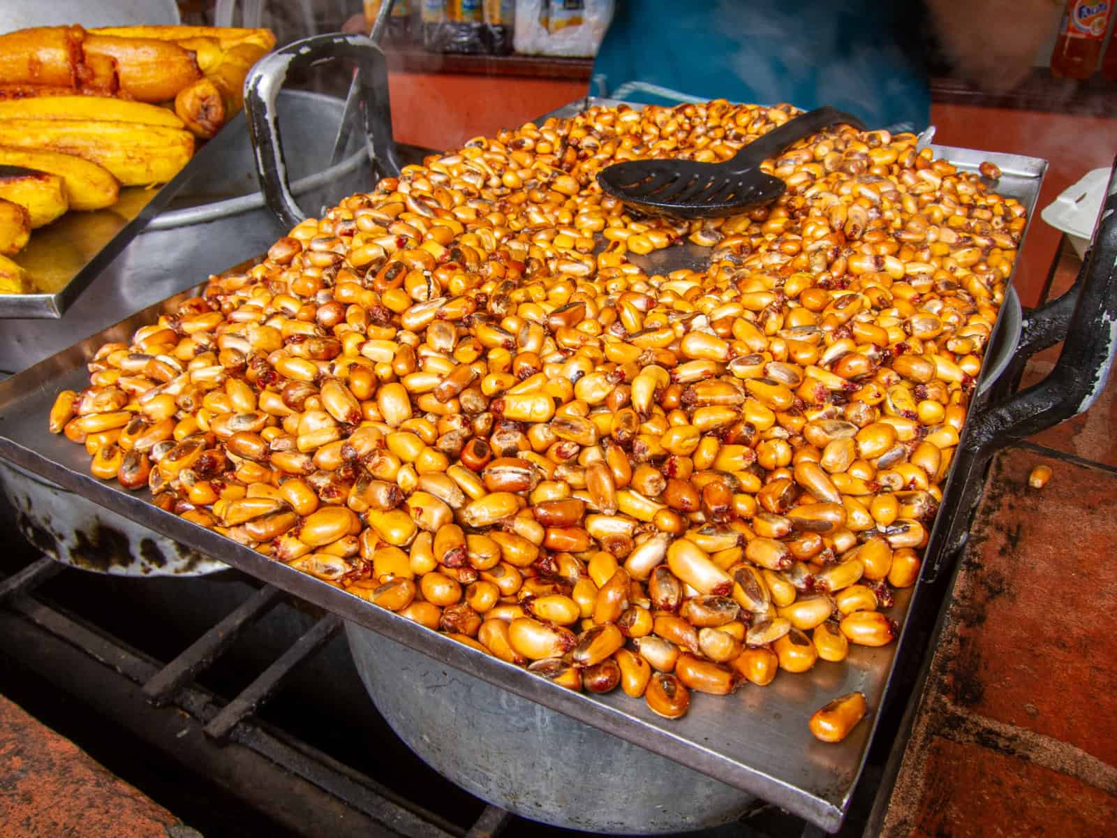 Street vendor making choclo