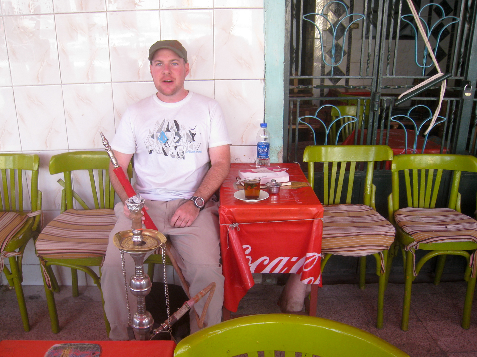 Dave smoking sheesha in Aswan