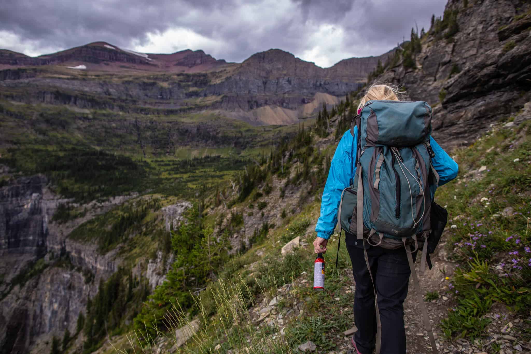 Hiking with bear spray (photo: GlacierNPS)