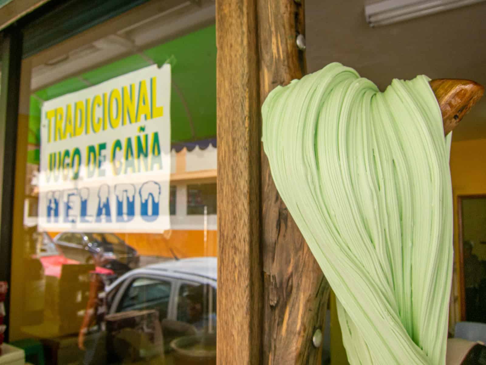 Melcocha (taffy) being made in Banos.