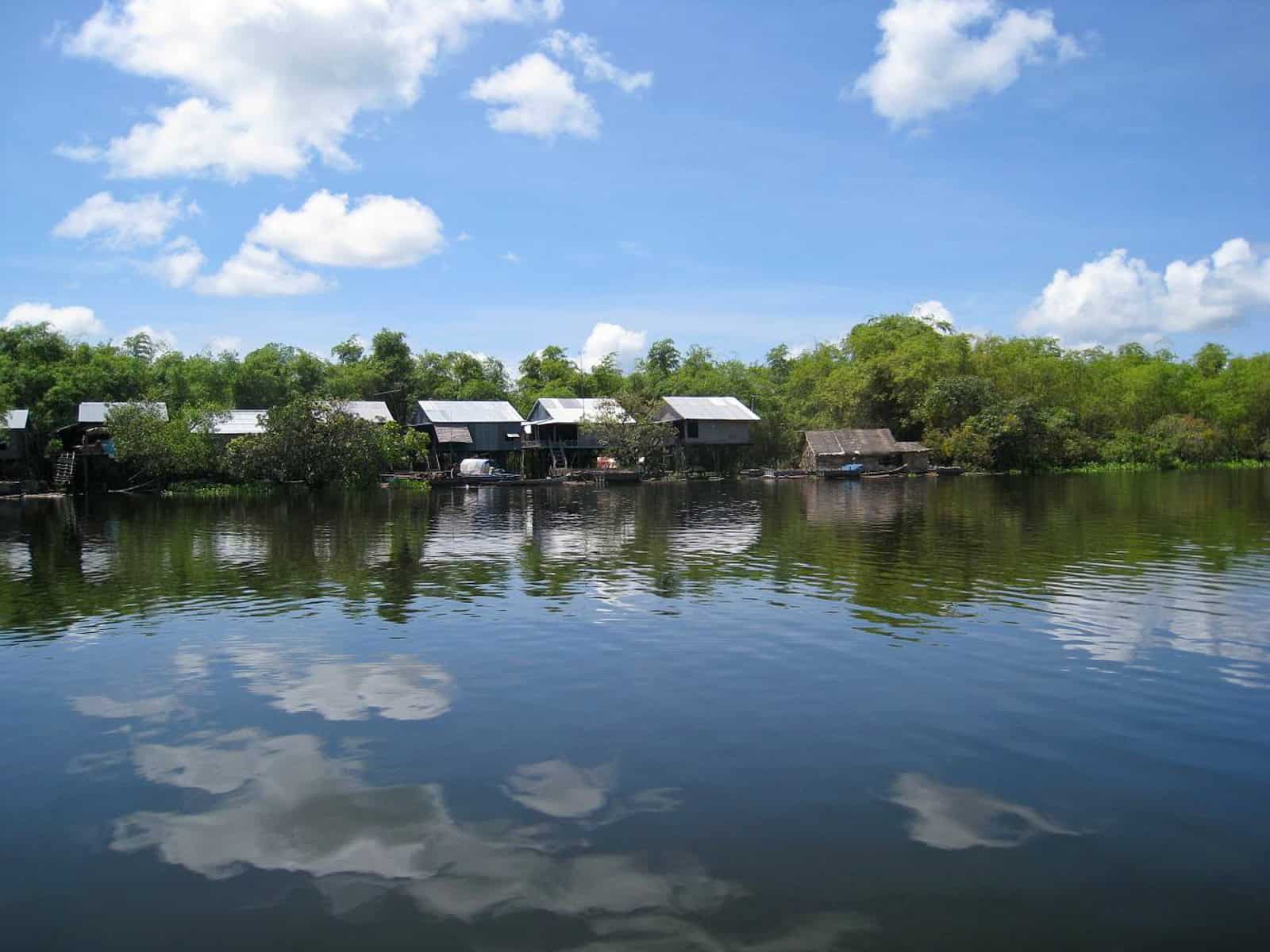 Floating village on Tonle Sap lake, a site I visited when I went backpacking in Cambodia