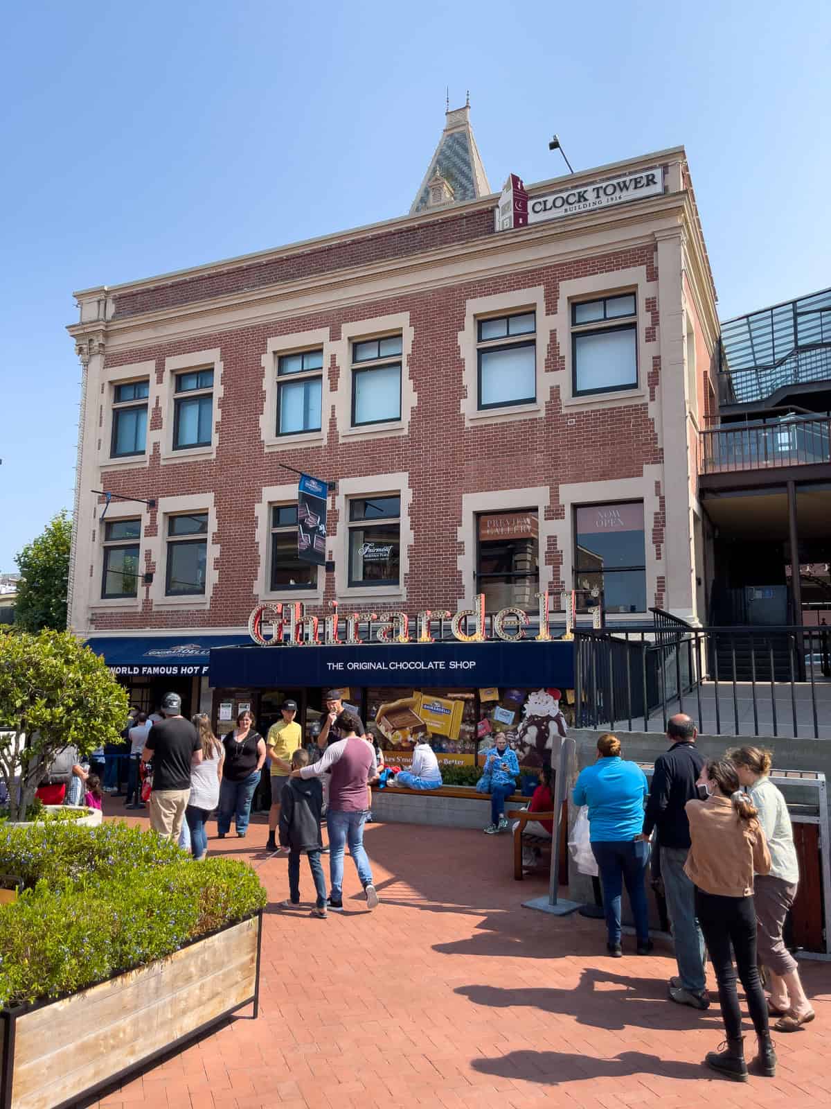 The line for a hot fudge sundae at Ghirardelli Square.