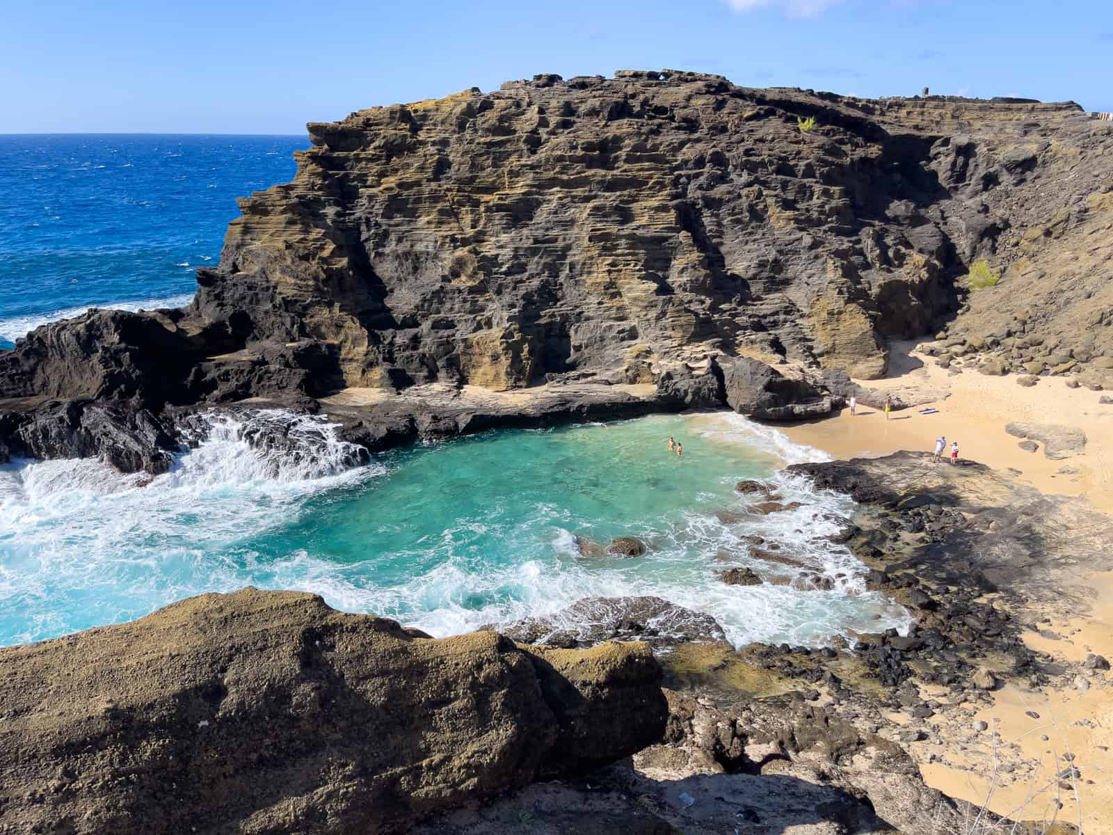 The beautiful Halona Beach Cove is worth a stop on your Oahu scenic drive.