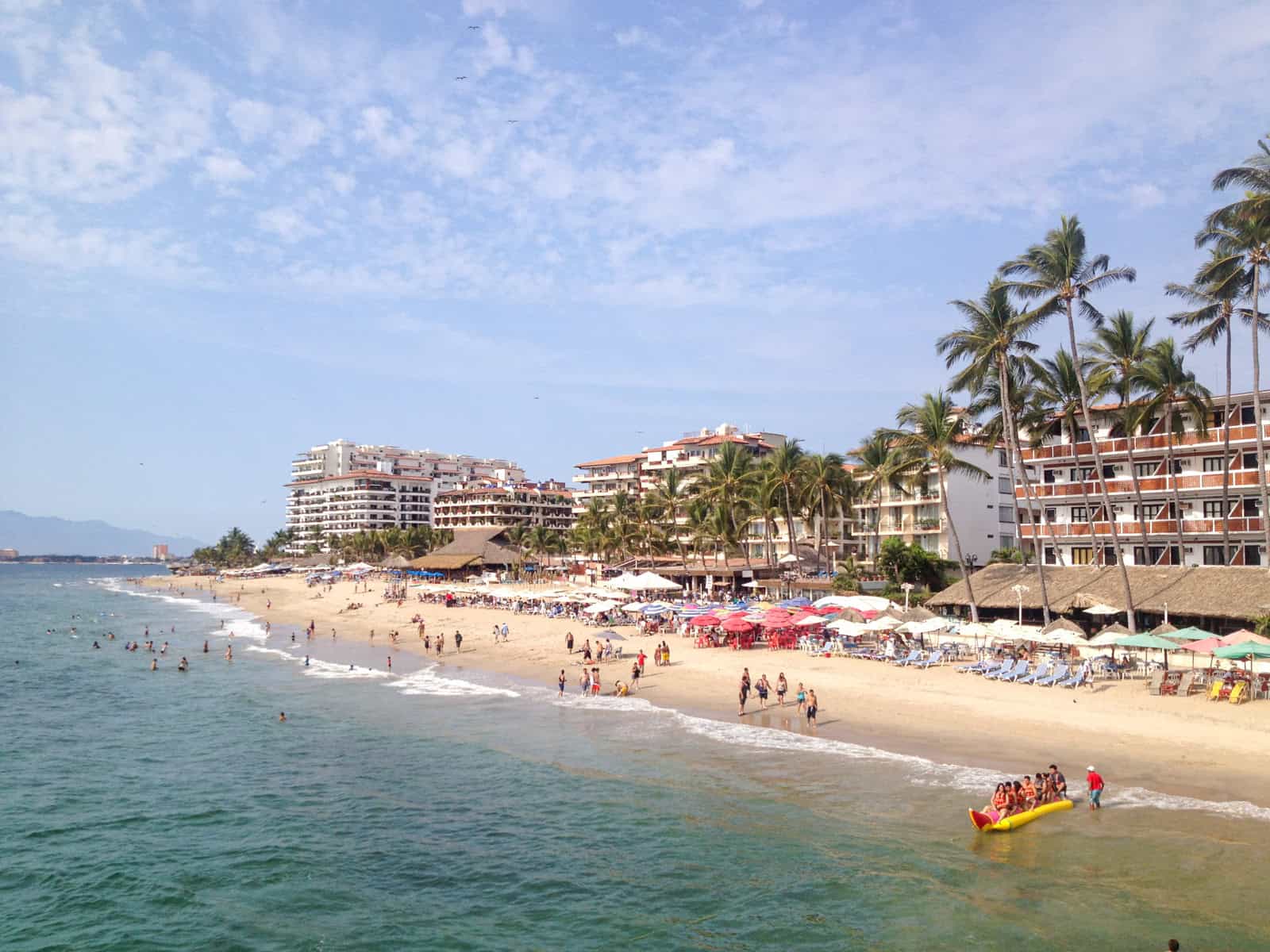 Beach in Puerto Vallarta on the Pacific coast of Mexico.