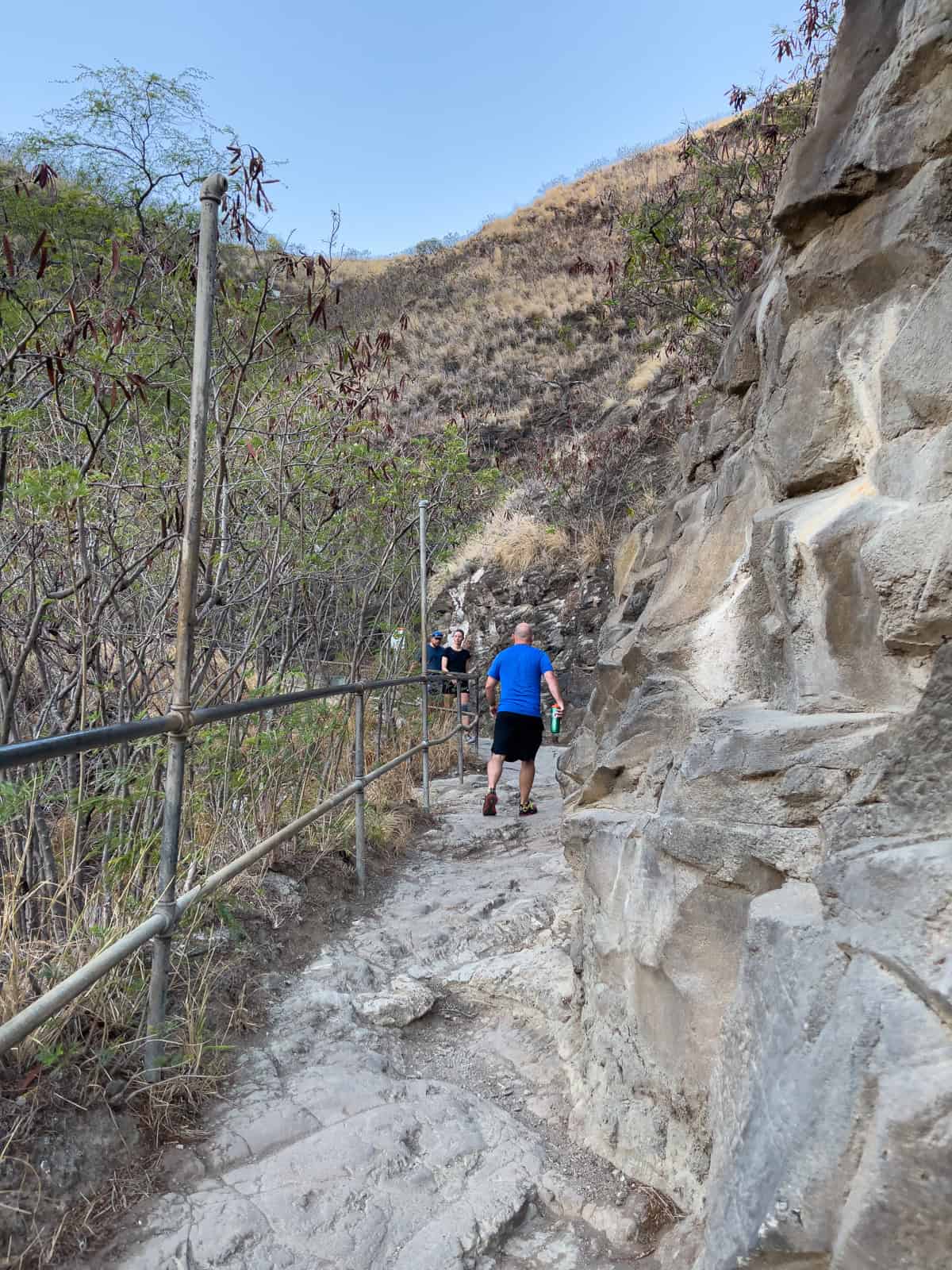 Rocky path on the hike to Diamond Head crater summit