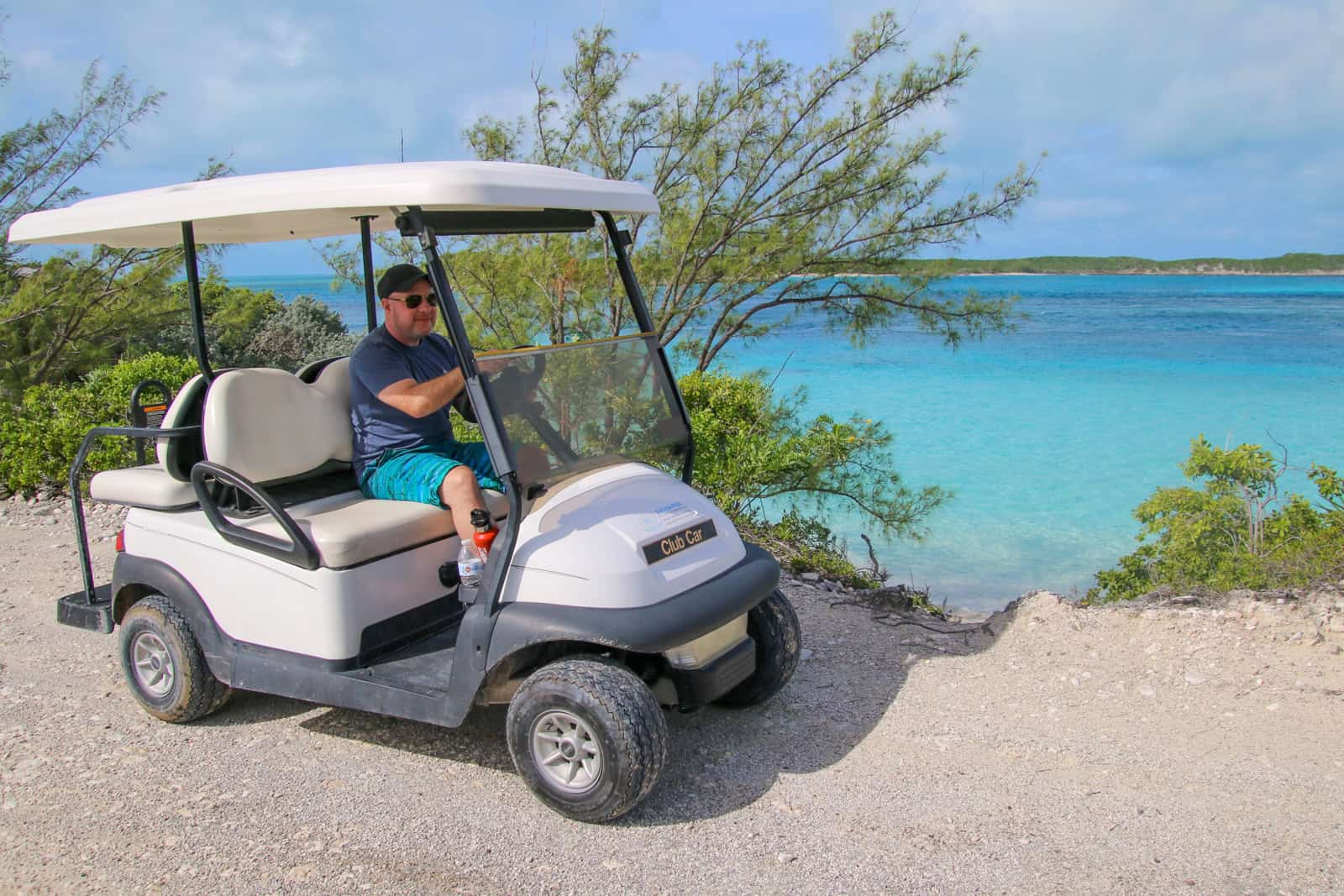 Driving near Pirate Beach on Staniel Cay in The Bahamas. (photo: Kelly Lemons)