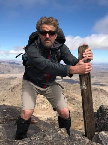 Keith on a mountain peak in Joshua Tree National Park, California.