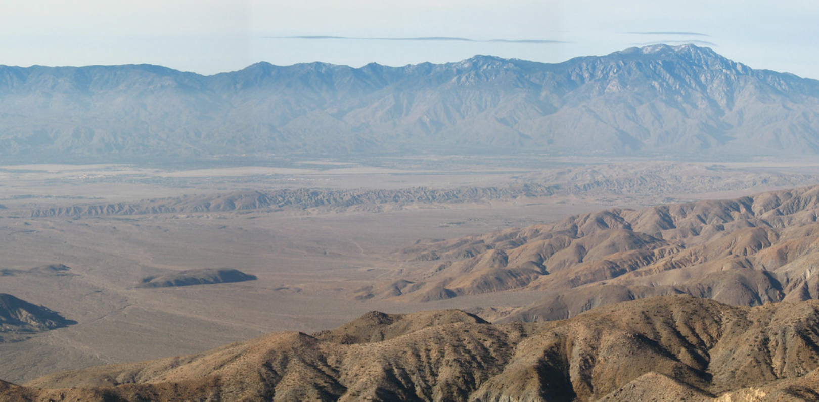 The world-famous San Andreas Fault is visible from Mount Inspiration