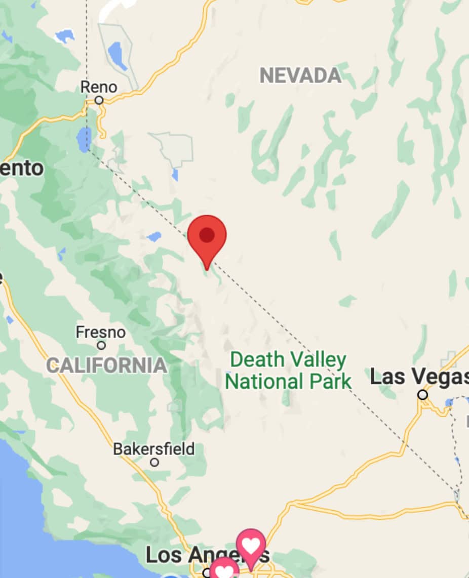White Mountain Peak (center) is near the California / Nevada border