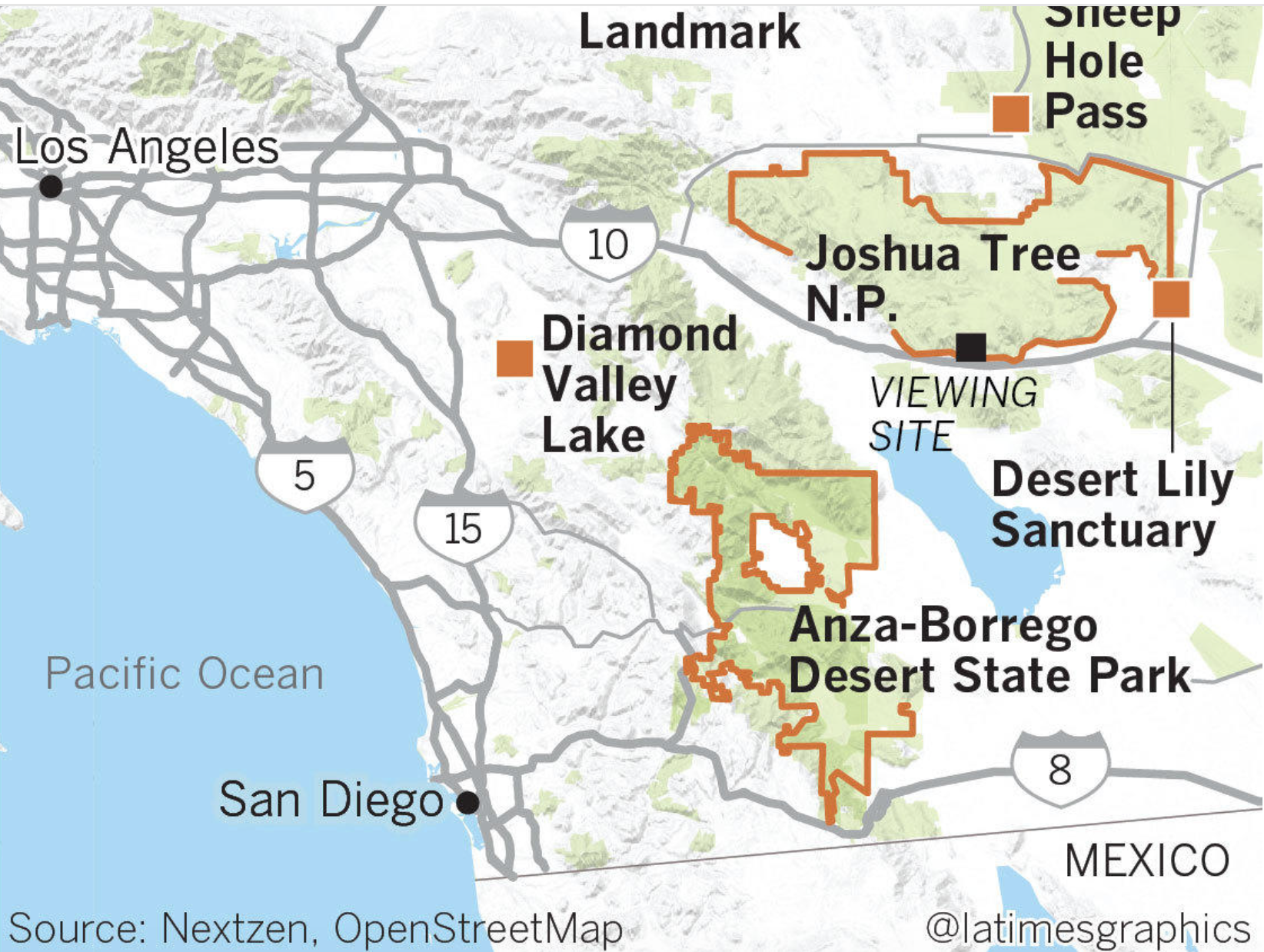 An Anza-Borrego map shows the park is well off the beaten path in Southern California.