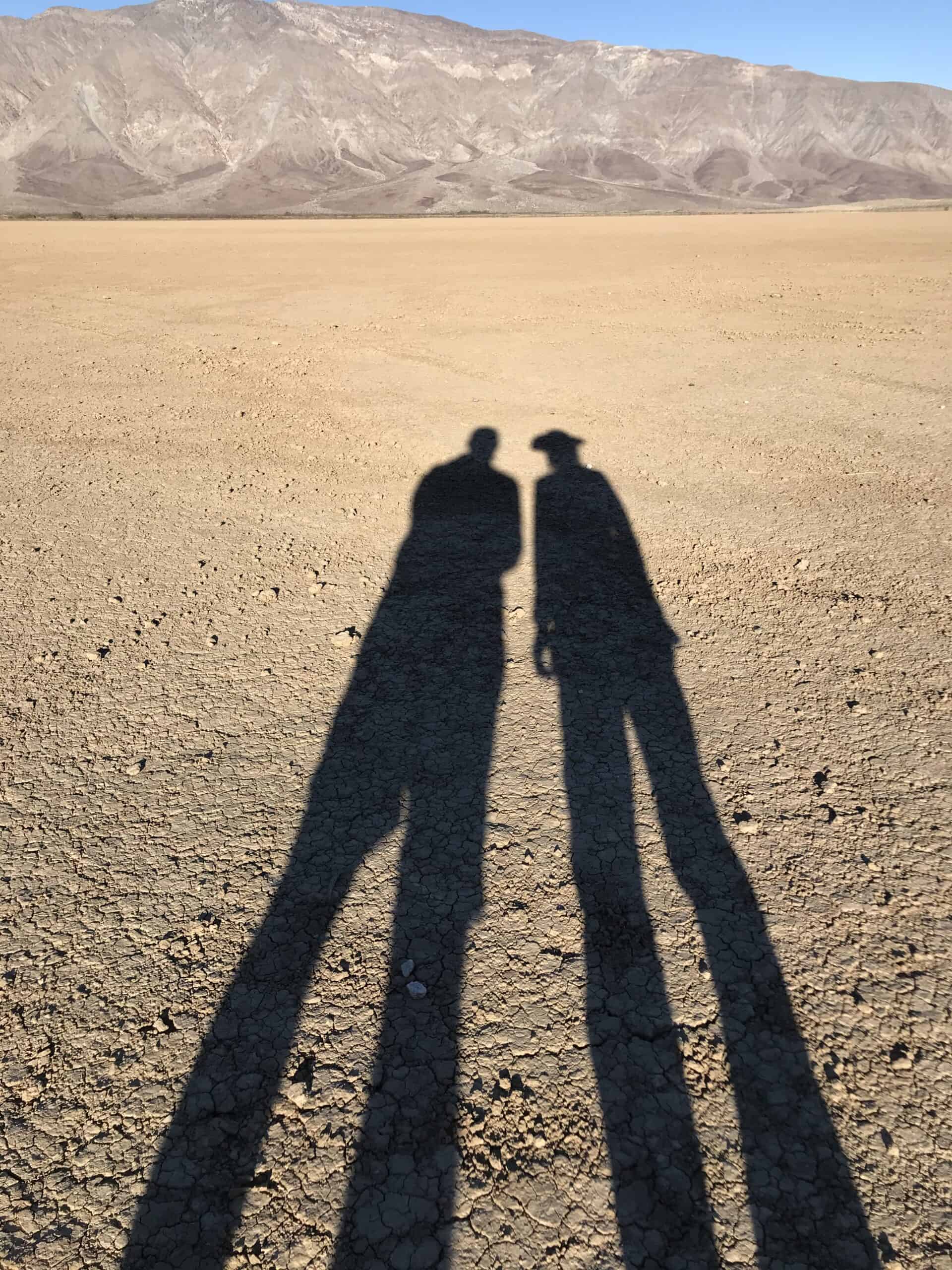 Long, long shadows at sunset in California's Anza-Borrego Desert State Park