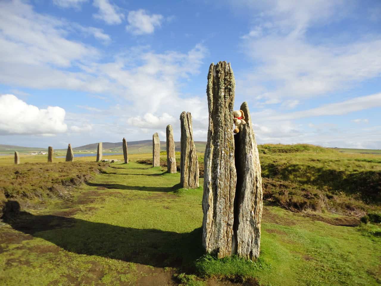 Ring of Brodgar on Orkney Island, a UNESCO World Heritage Site in Scotland