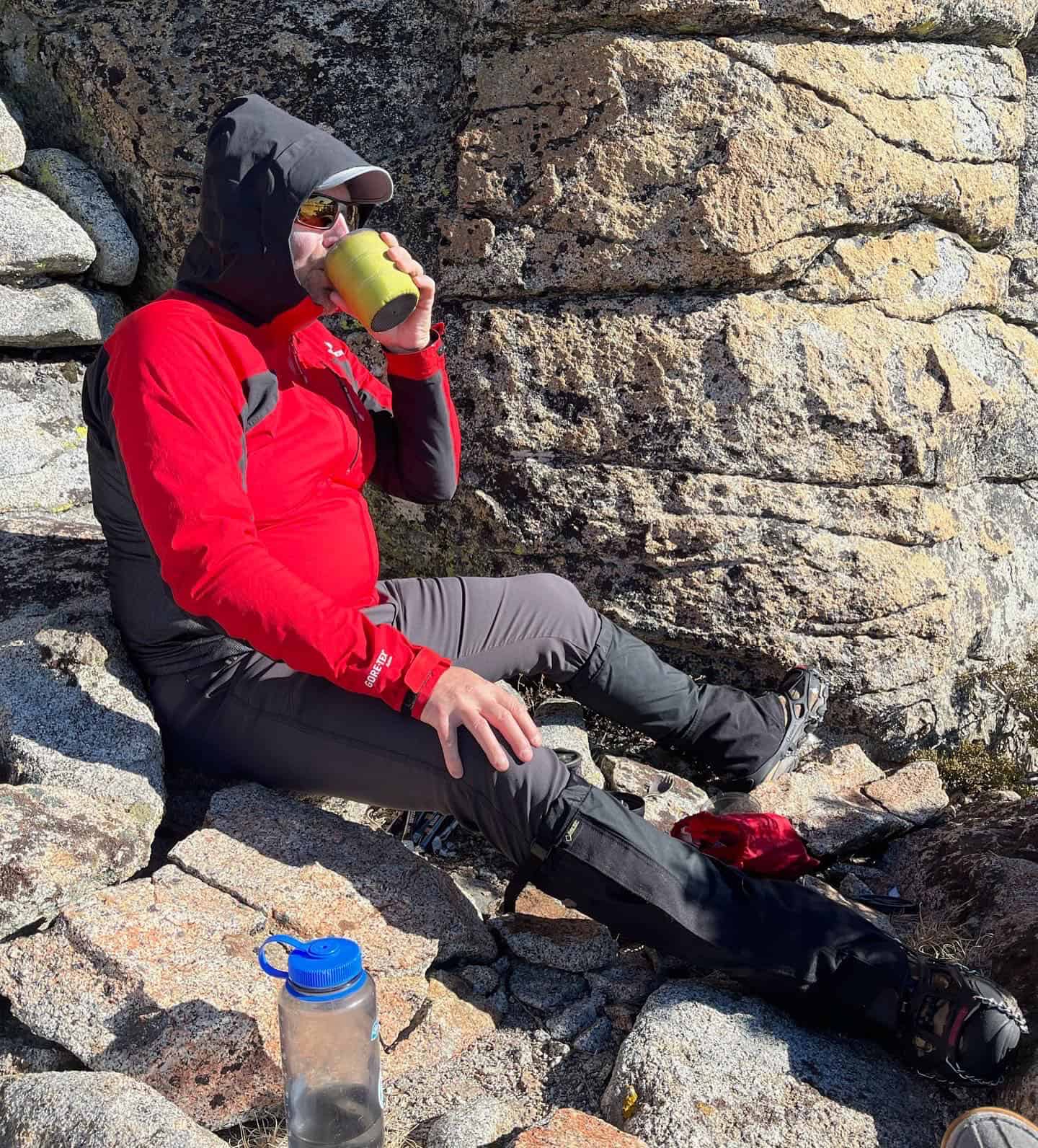 Coffee break atop Donner Peak during a California road trip