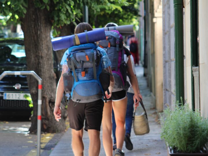 Backpackers in Mallorca, Spain