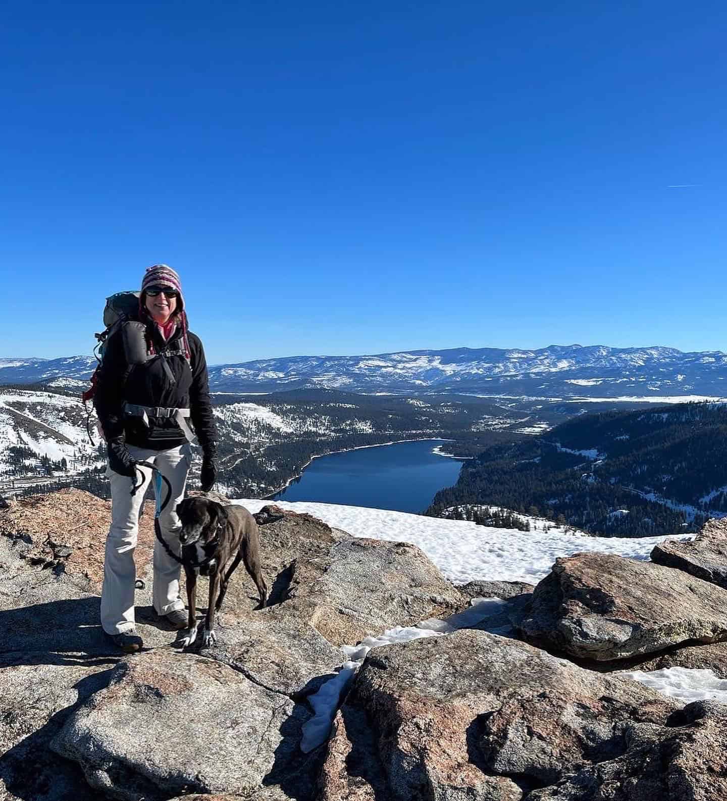 CT and Jessi pose with Donner Lake in the background