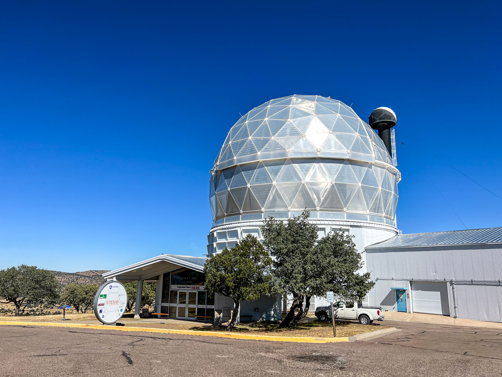 Entrance to the Hobby-Eberly Telescope at the McDonald Observatory in Texas