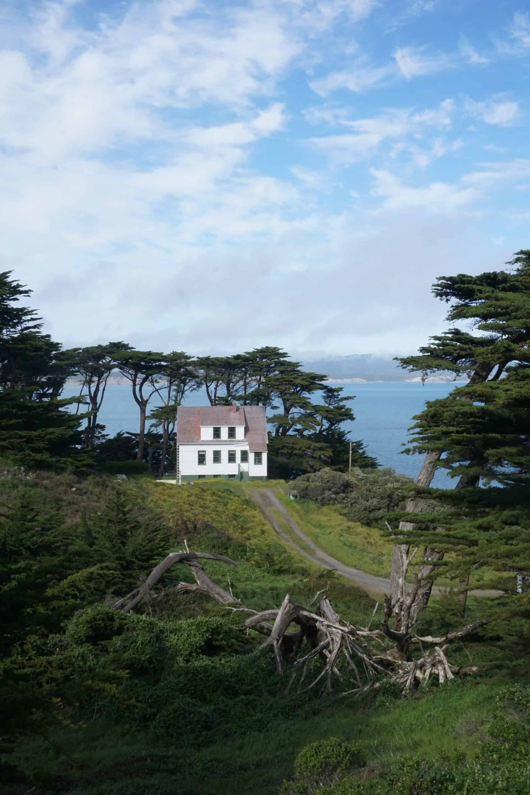 A white house on beautiful Point Reyes Peninsula