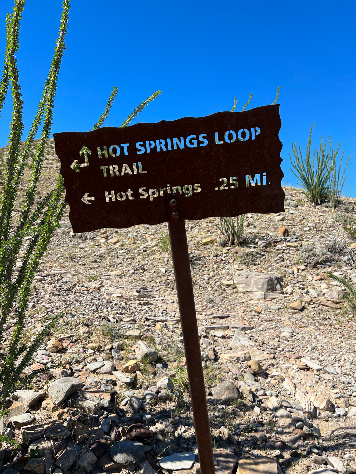 Hot Springs Canyon Trail sign