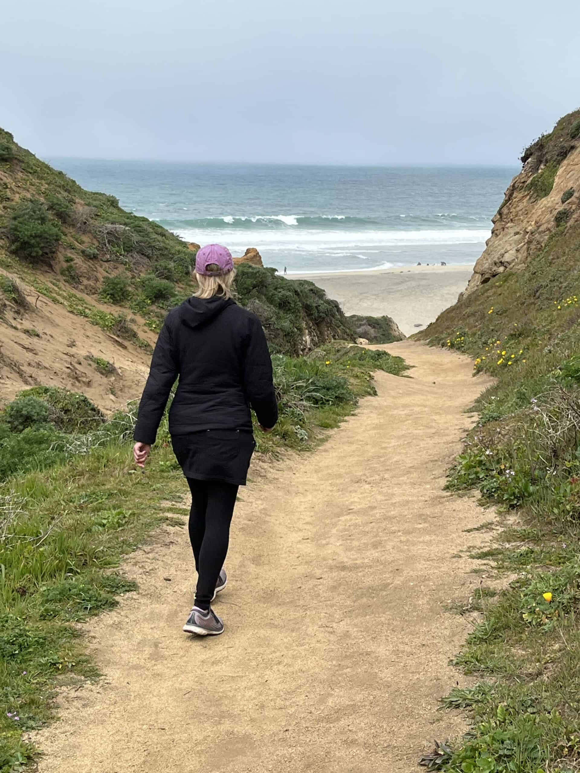 Hiking down to McClure's Beach