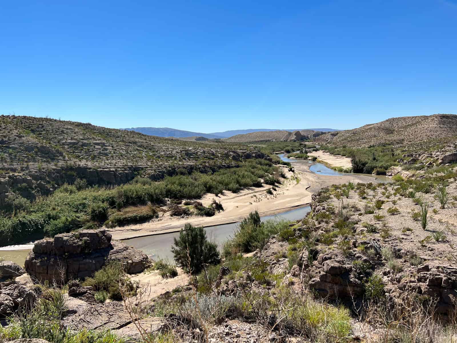 The Rio Grande River on the U.S.—Mexico border in West Texas.