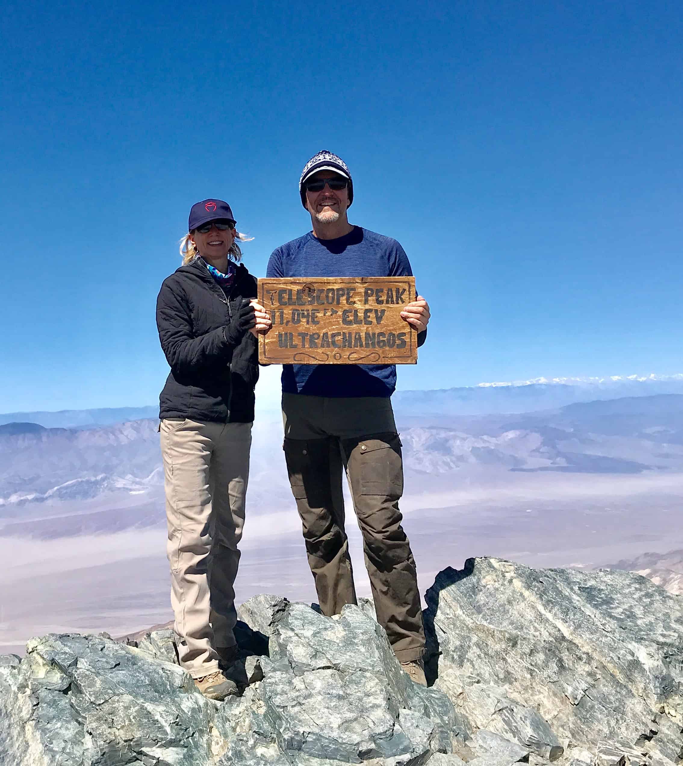 The author and his partner at the summit of Telescope Peak