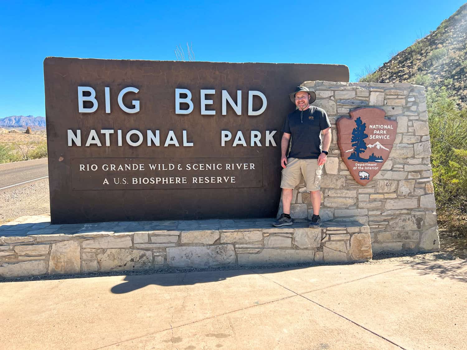 Dave at entrance to Big Bend National Park (photo: Kelly Lemons)