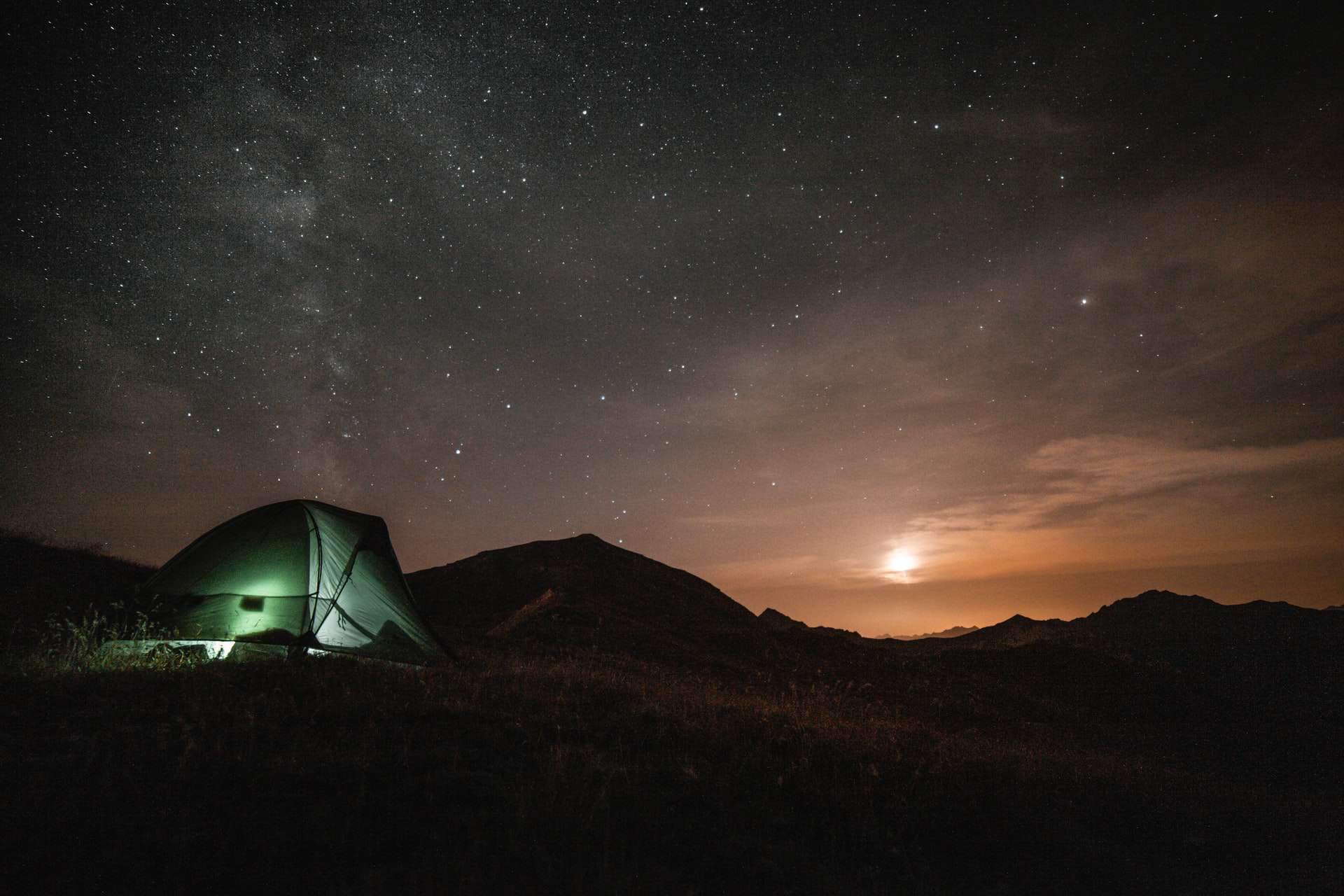 Camping under a starry night's sky in La Challe Mount, the French Alps (photo: Yann Allegre)