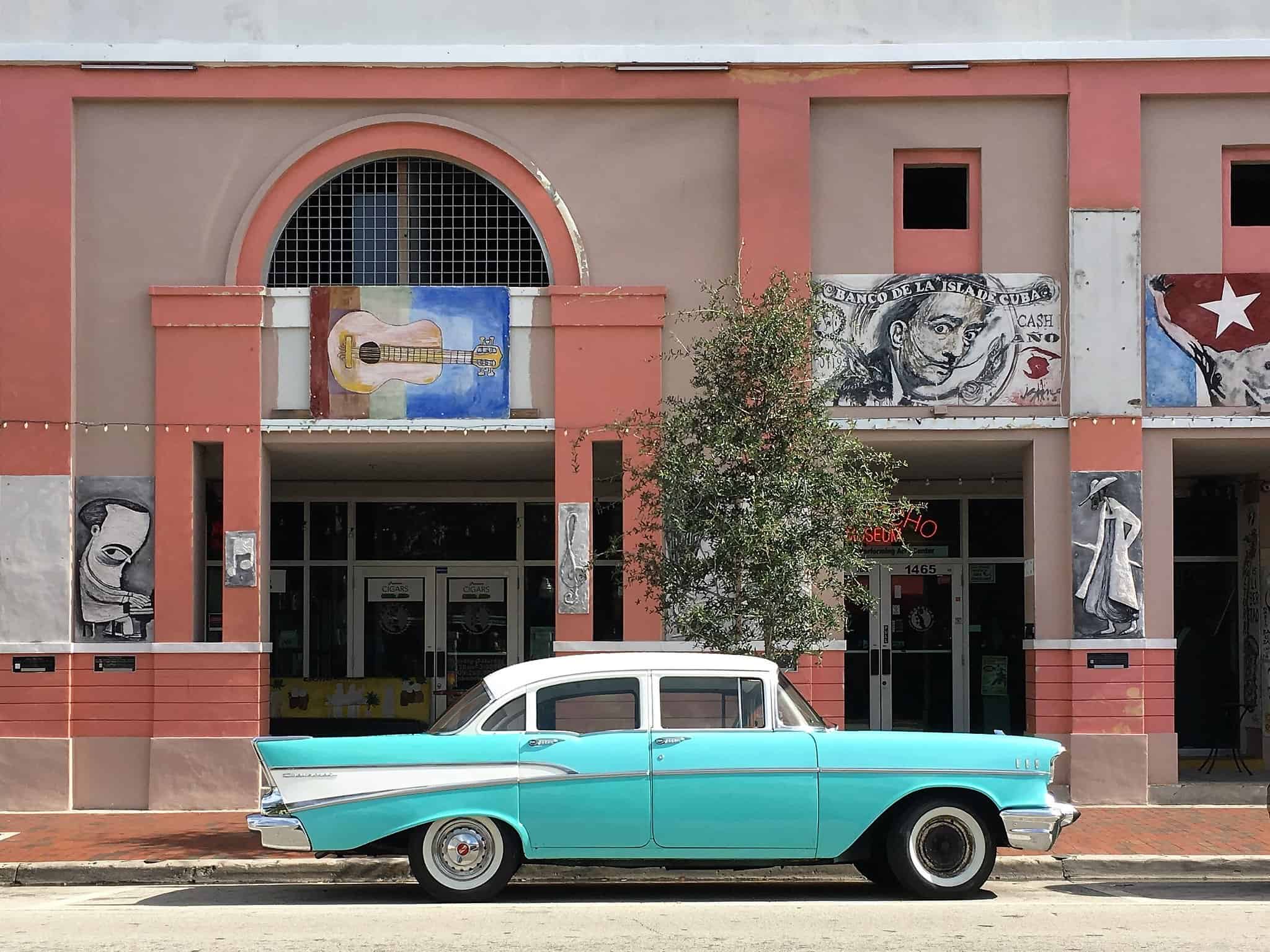 Classic car on Calle Ocho (photo: Phillip Pessar)