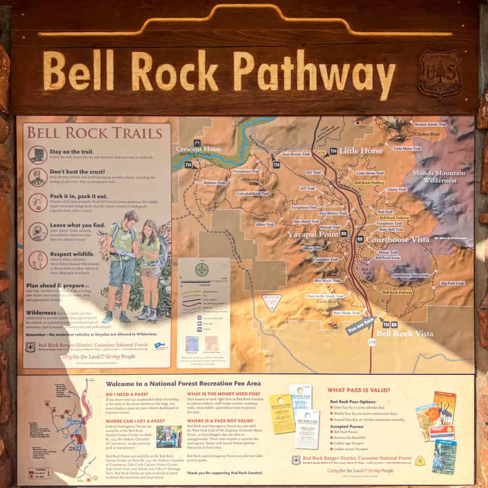 Hiking Bell Rock in Sedona Arizona - Bell Rock Pathway Map 960x960 