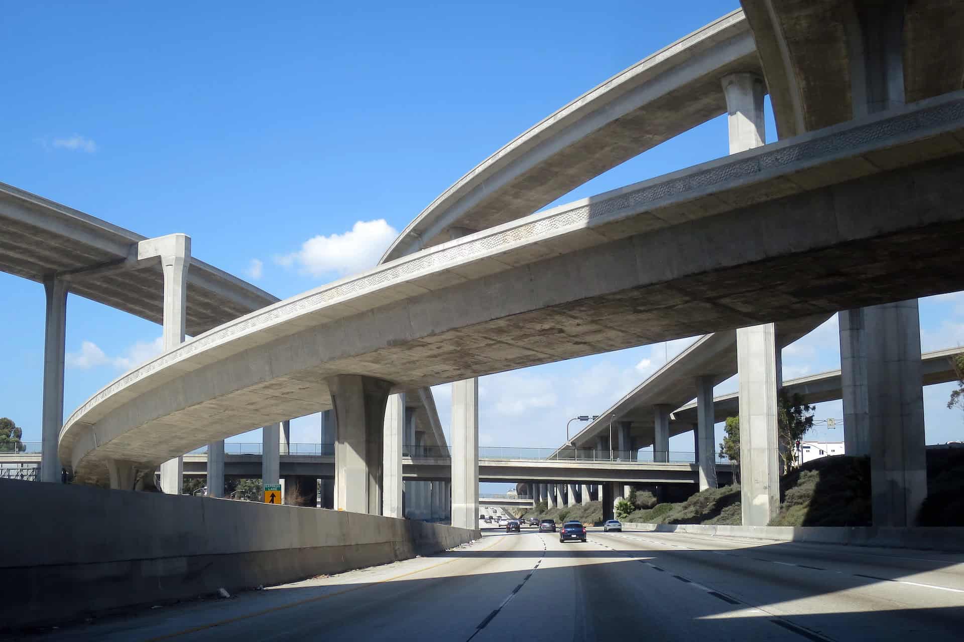 The interchange between the 110 and 105 Freeways in Los Angeles, California (photo: Chris Linnett)