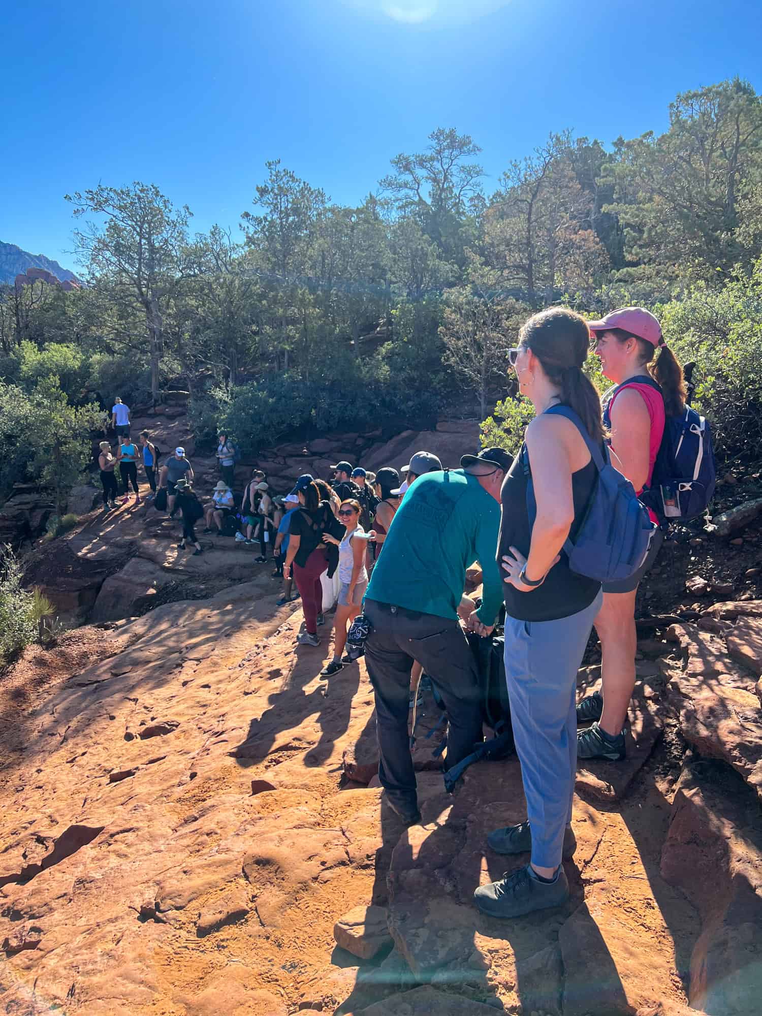 The queue to walk on the Devil's Bridge