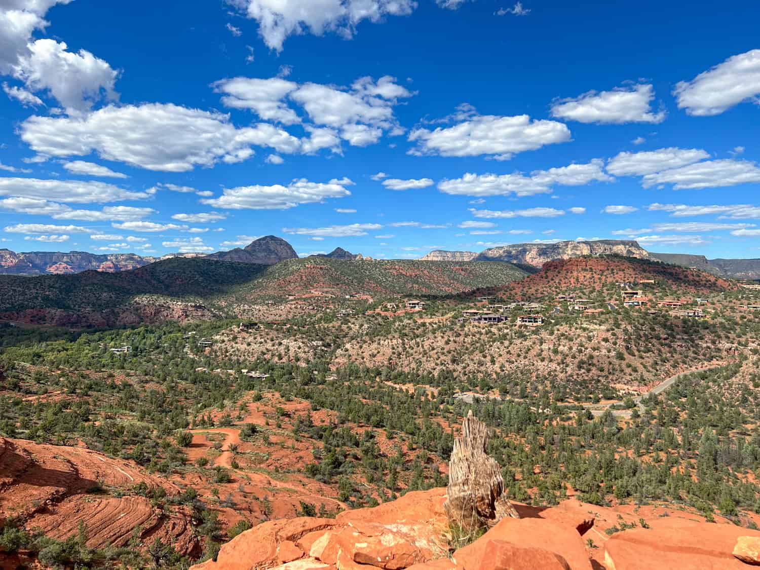 View of Sedona from the top of the steepest section of the trail