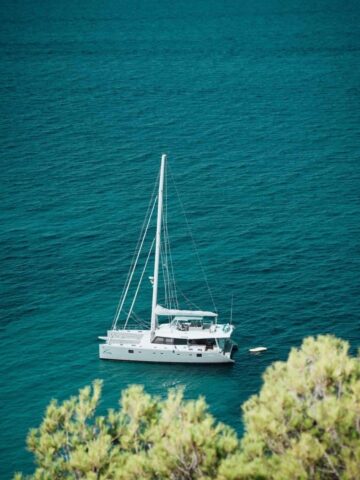 Yacht in Es Vedera, Ibiza (photo: Jordan Irving).