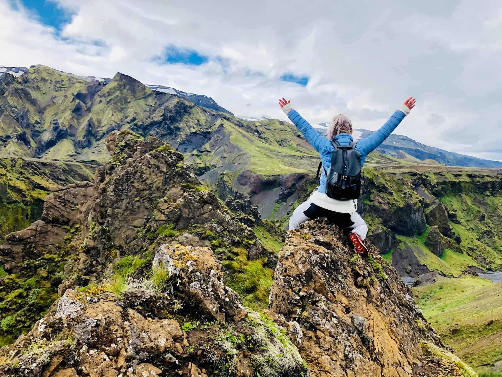 A woman backpacking in Thorsmork, Southern Iceland (photo: Charlotte Karlsen)