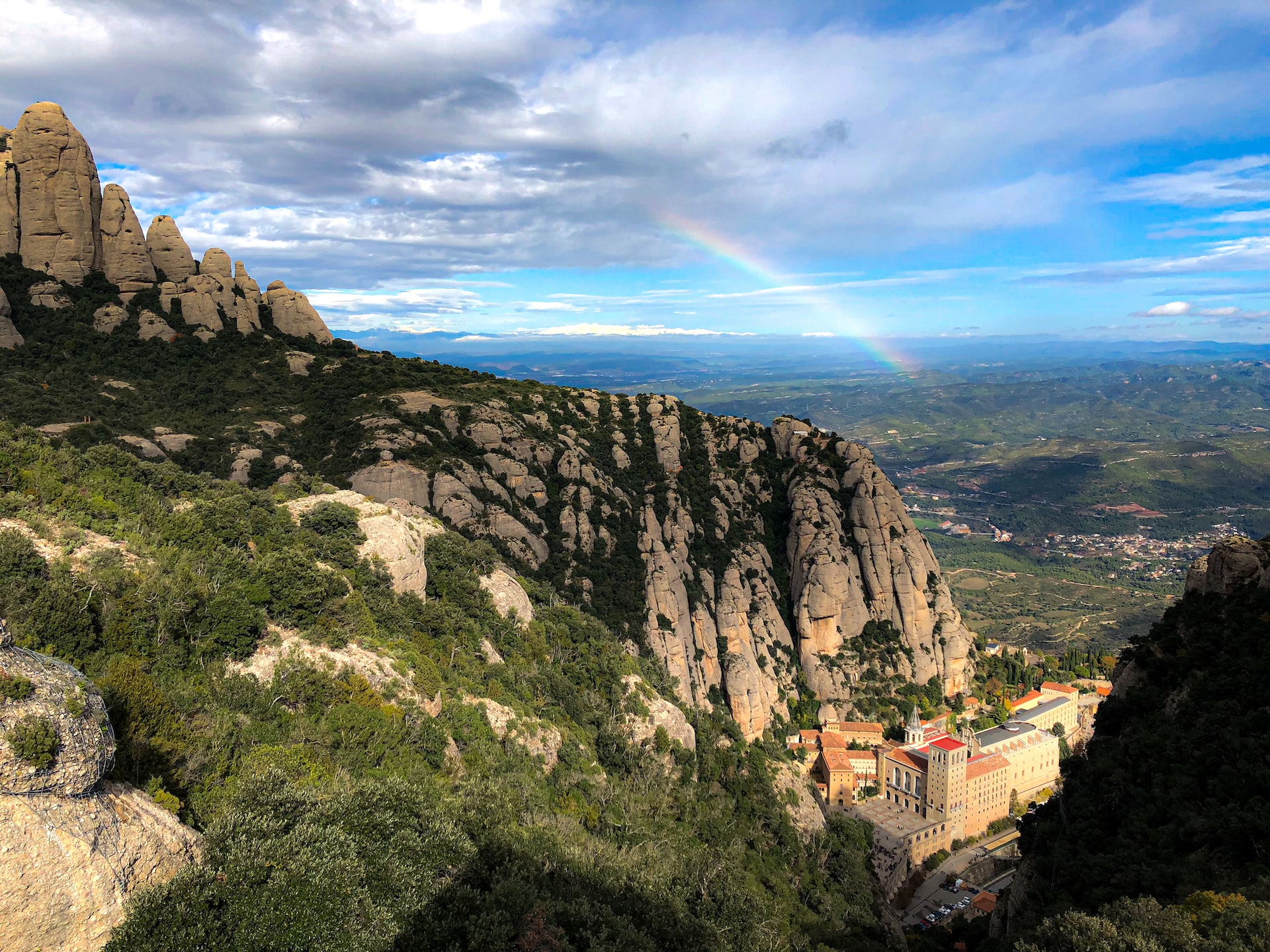 Rainbow over Montserrat mountains, home to one of the oldest wineries in the world (photo: blackieshoot)