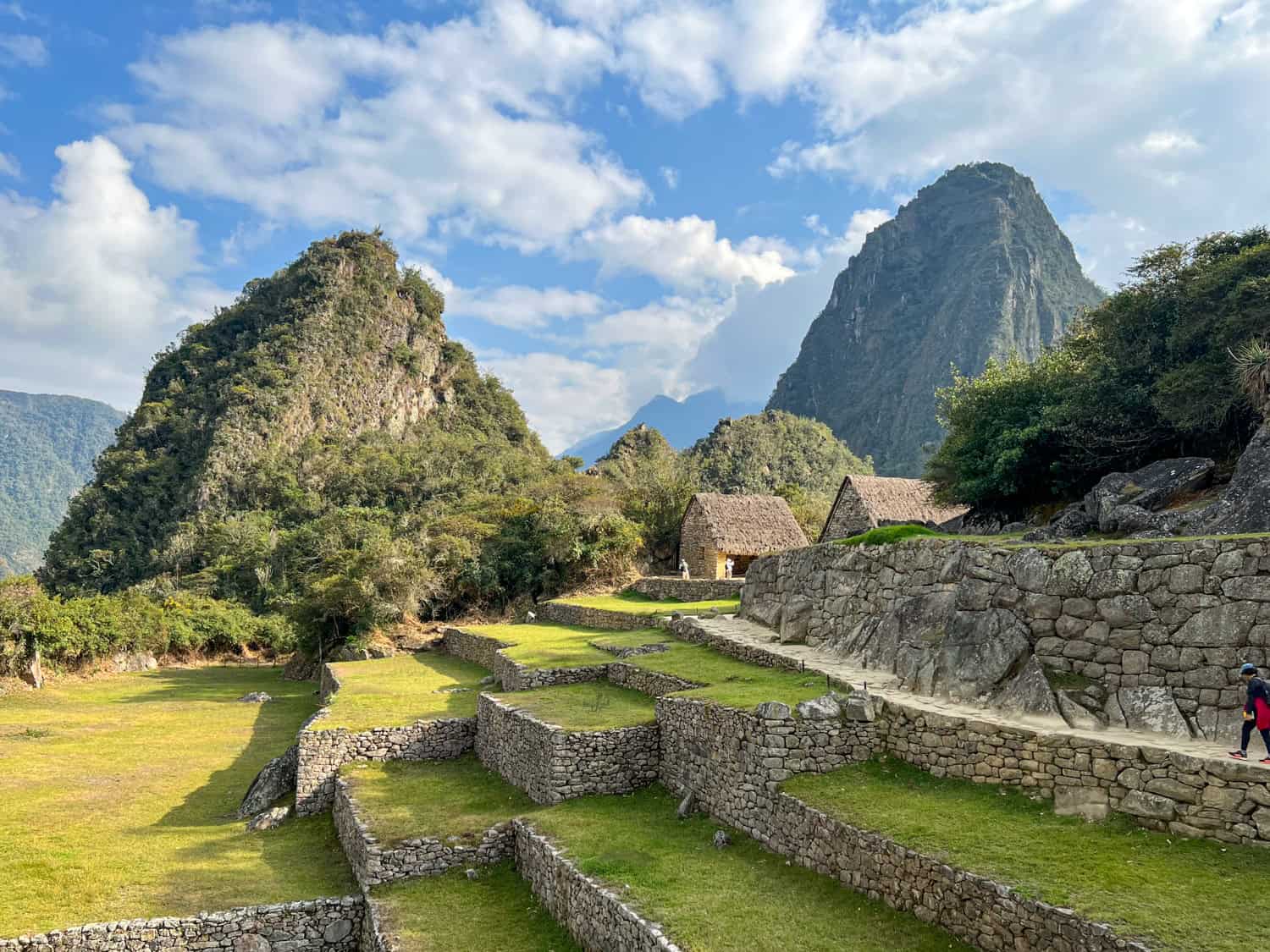 Machu Picchu mountain (left) and Huayna Picchu. (photo by Dave Lee)