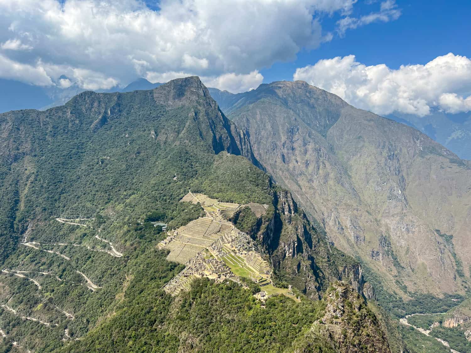 View of Machu Picchu from Huayna Picchu's summit (photo by Dave Lee)