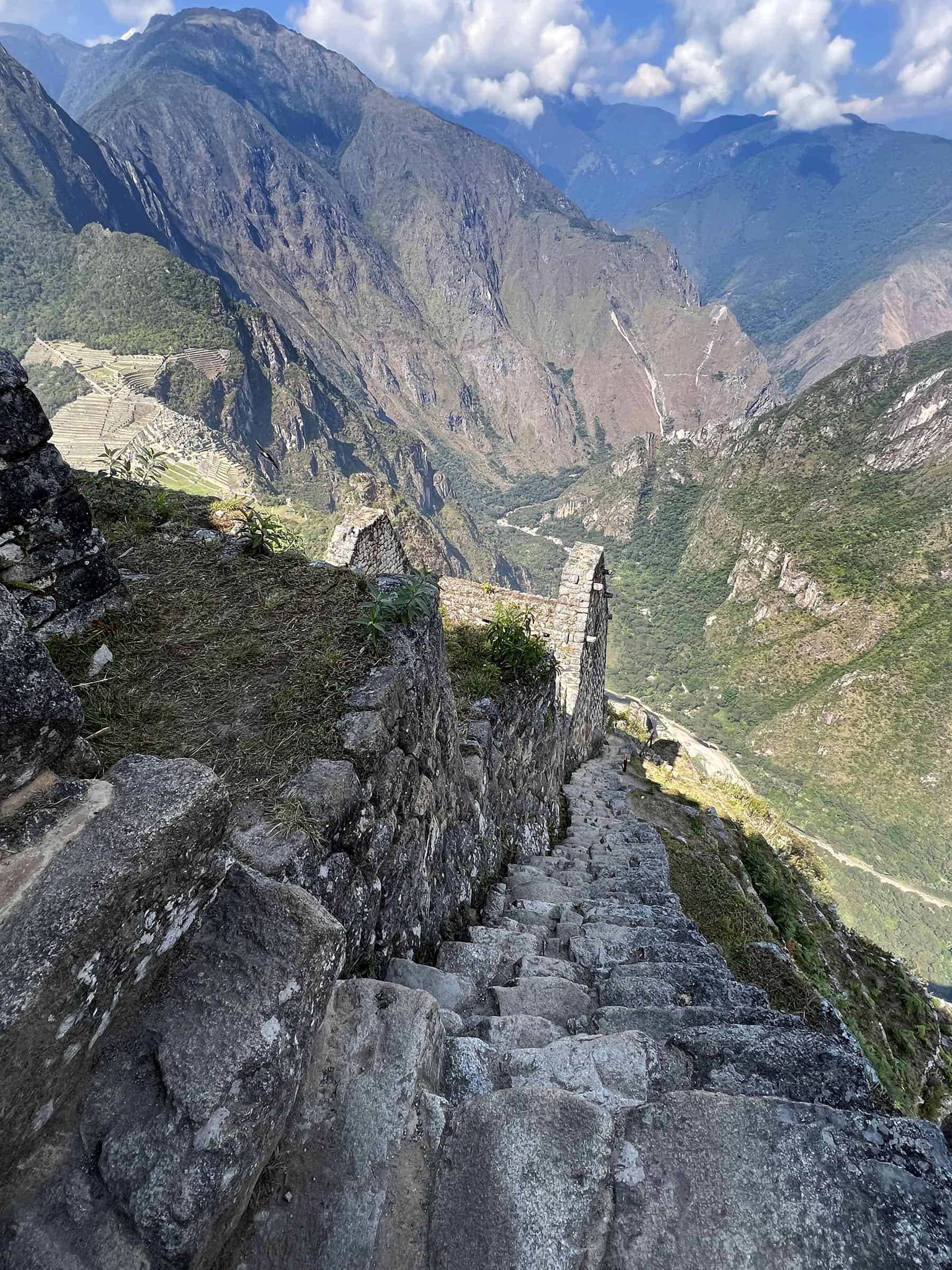 Hiking the Stairs of Death on Huayna Picchu (photo by Kelly Lemons)