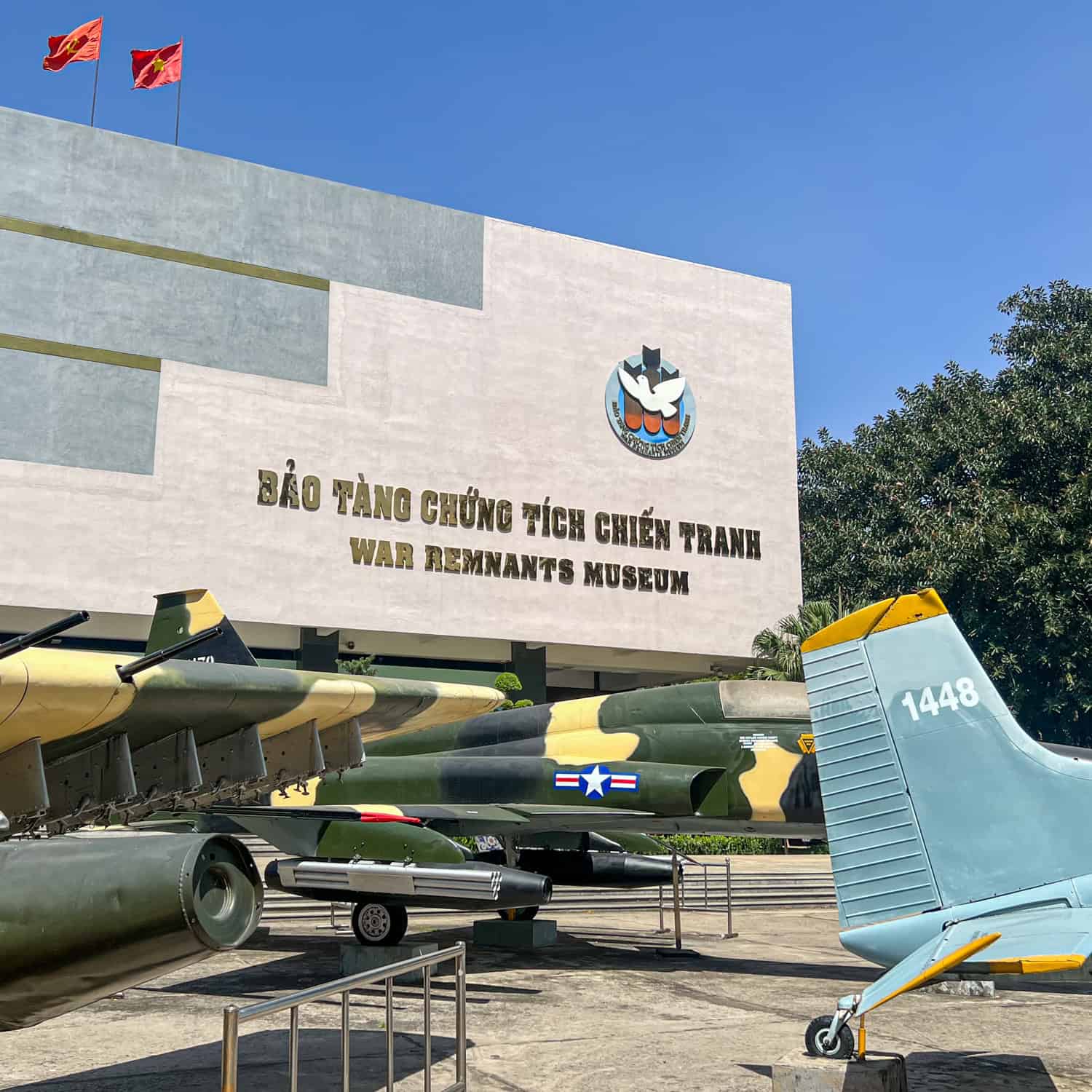 U.S. fighter jets outside the War Remnants Museum, one of the most popular things to do in Ho Chi Minh City, Vietnam