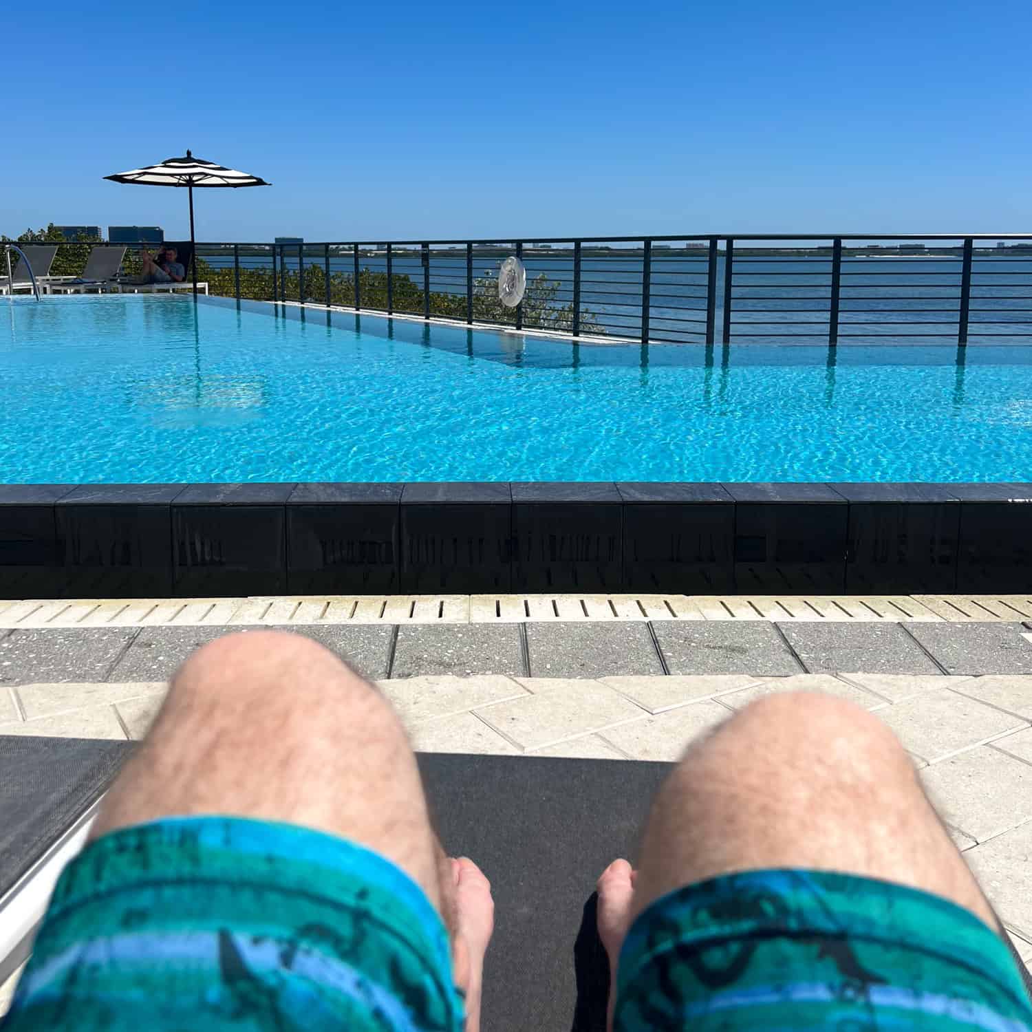 Dave relaxing at The CURRENT Hotel's pool, one of the more relaxing outdoor activities in Tampa