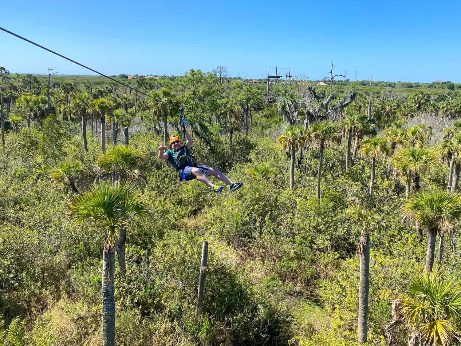 Dave ziplining at Empower Adventures Tampa Bay, Florida