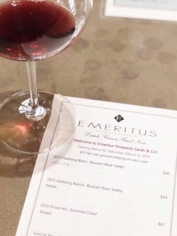 Emeritus Vineyards wine tasting (photo: Sarah Stierch).