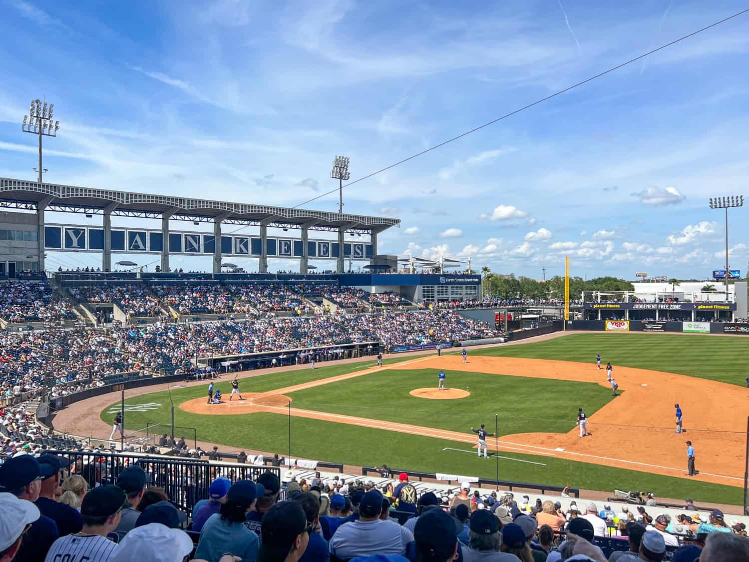 New York Yankees spring training game at George Steinbrenner Field in Tampa, Florida