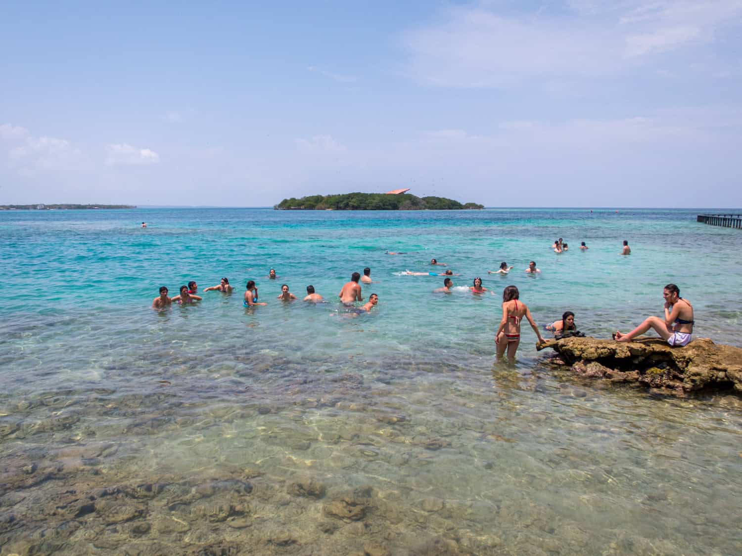 Stopping for a swim on a boat tour from Cartagena