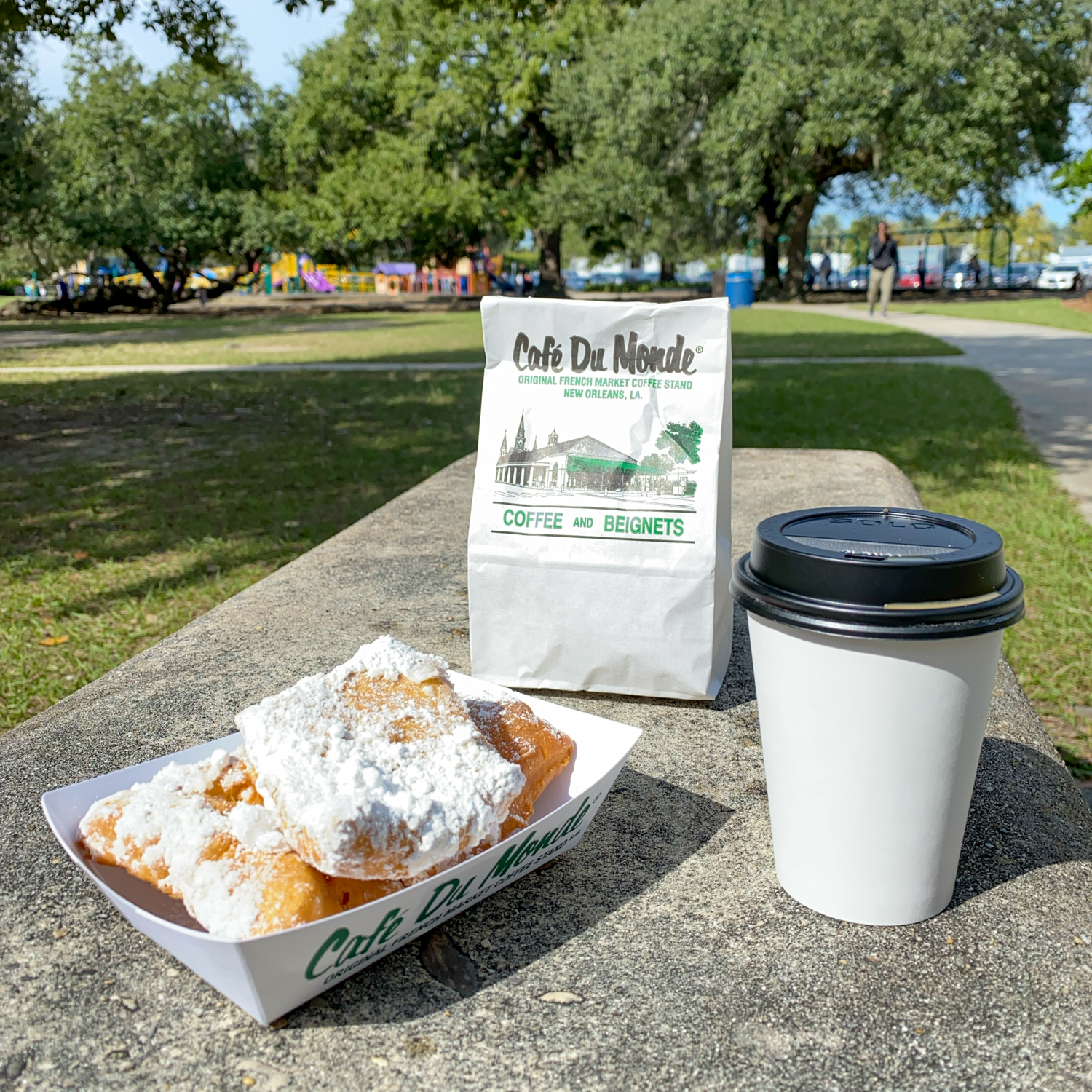 Beignets from Cafe Du Monde, a popular stop on New Orleans city tours with a focus on food. (photo: Dave Lee)