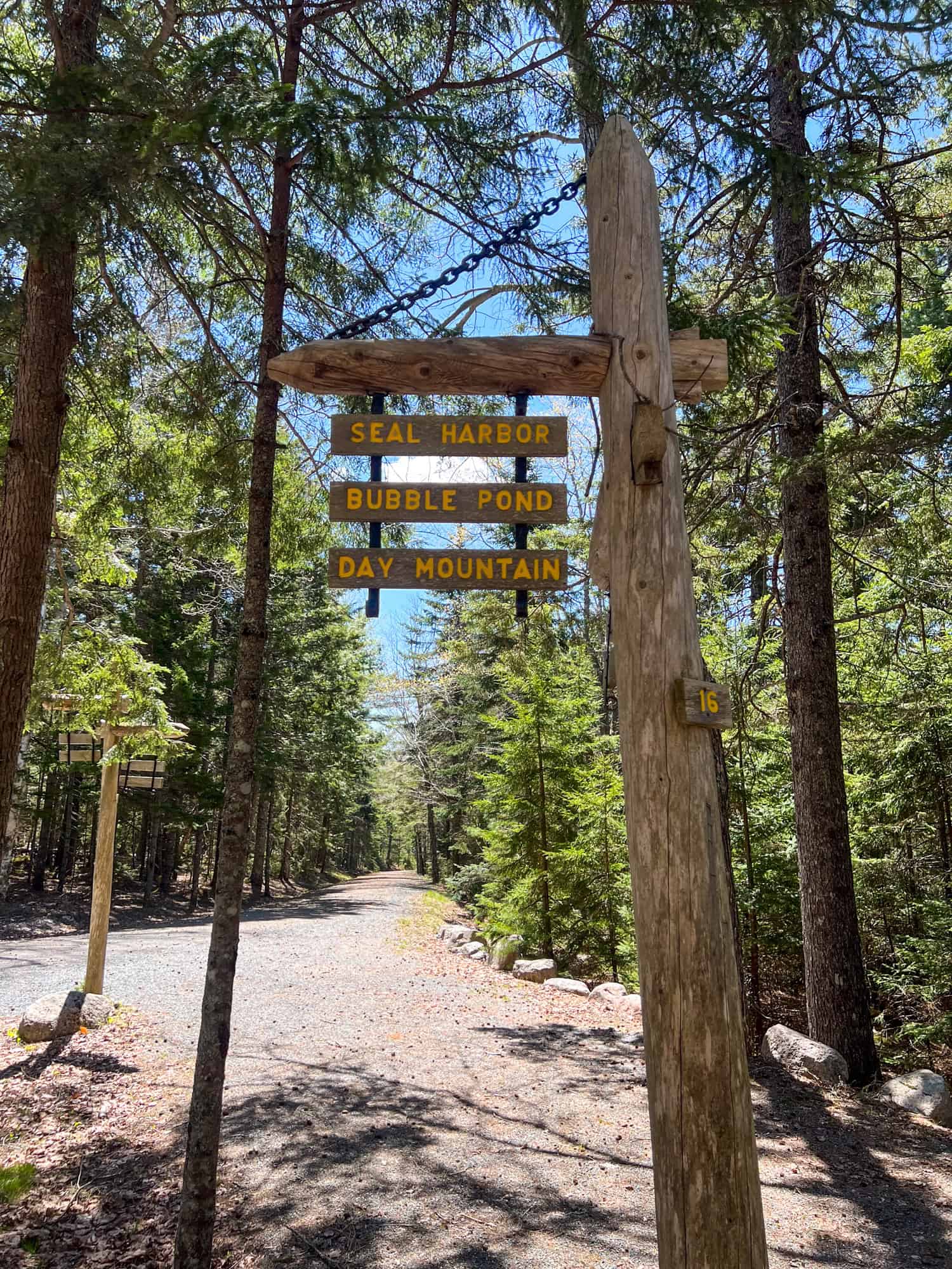 Carriage roads sign in Acadia National Park